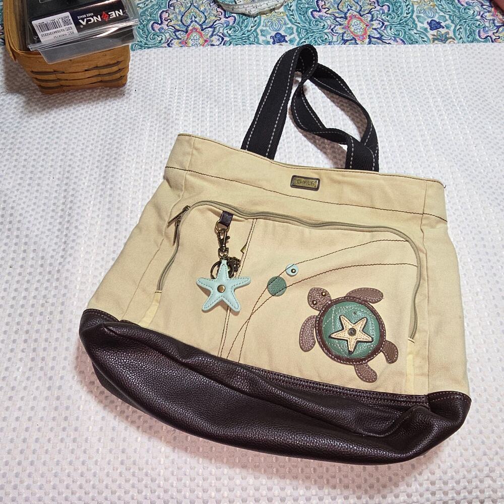 CHALA XL SEA TURTLE TOTE CANVAS BAG